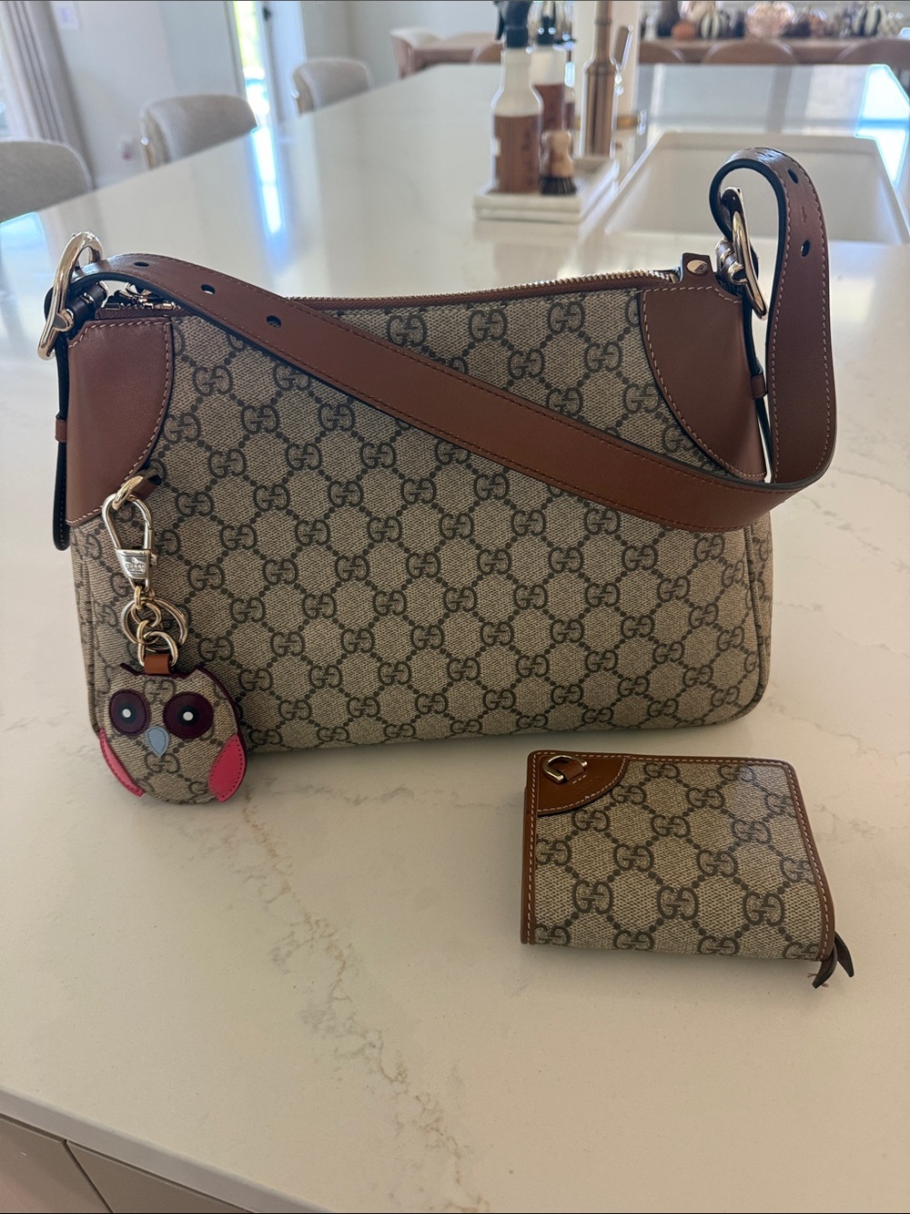 Gucci Brown GG Supreme Canvas Shoulder Bag